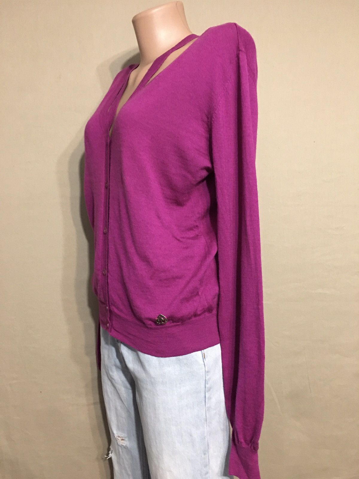 Frankie Morello Frankie Morello Milan Purple Wool Designer Sweater Size L Size L / US 10 / IT 46 - 2 Thumbnail