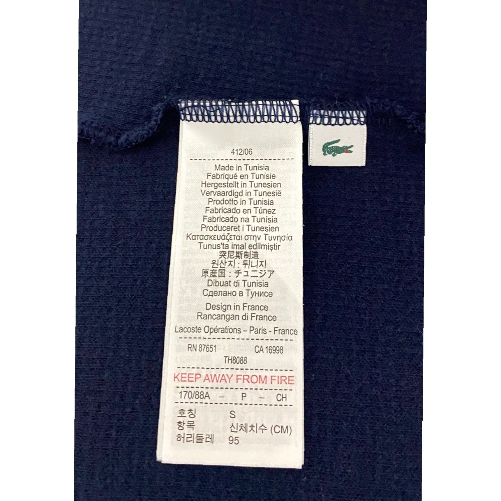 Lacoste Lacoste Pajama Top Sleeper Shirt TH8088 Navy Blue All-Over Croc Logo Print Waffle Knit Long Sleeve Crew Neck Mens S Size US S / EU 44-46 / 1 - 6 Thumbnail