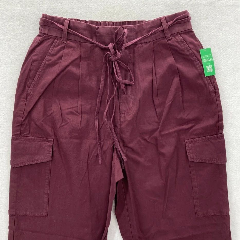 Gap GAP Pants Jogger 4 Purple 100% Cotton Belted High Rise NWT Women’s Cargo Pants Gap Size 27" / US 4 / IT 40 - 2 Thumbnail
