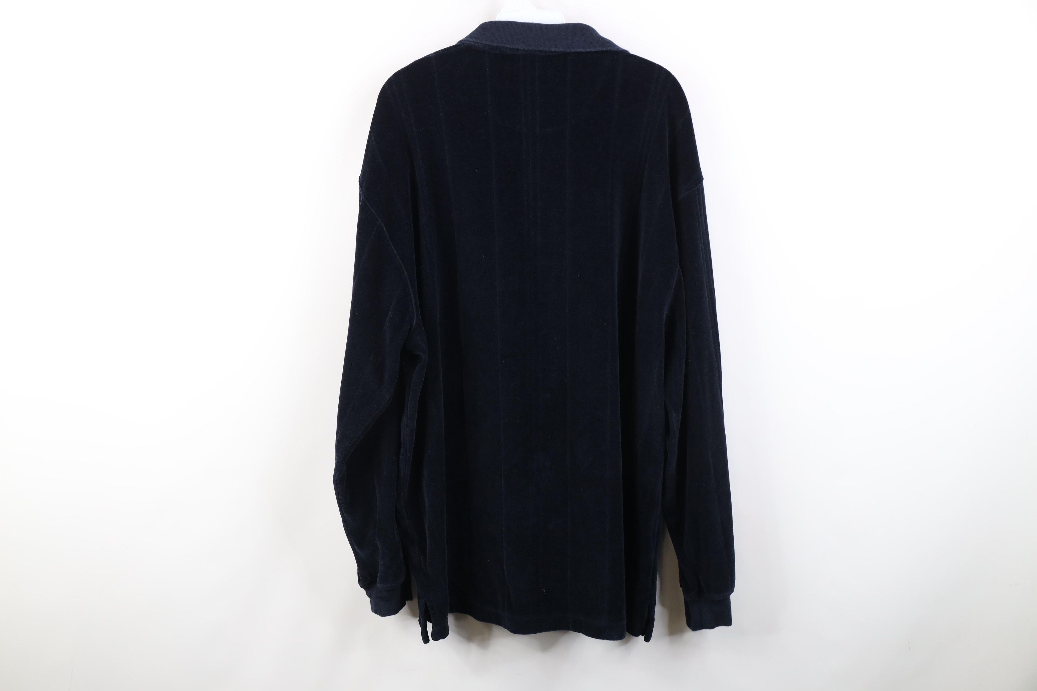 Vintage Vintage 90s Streetwear Velour Long Sleeve Rugby Polo Shirt Size US XL / EU 56 / 4 - 9 Thumbnail