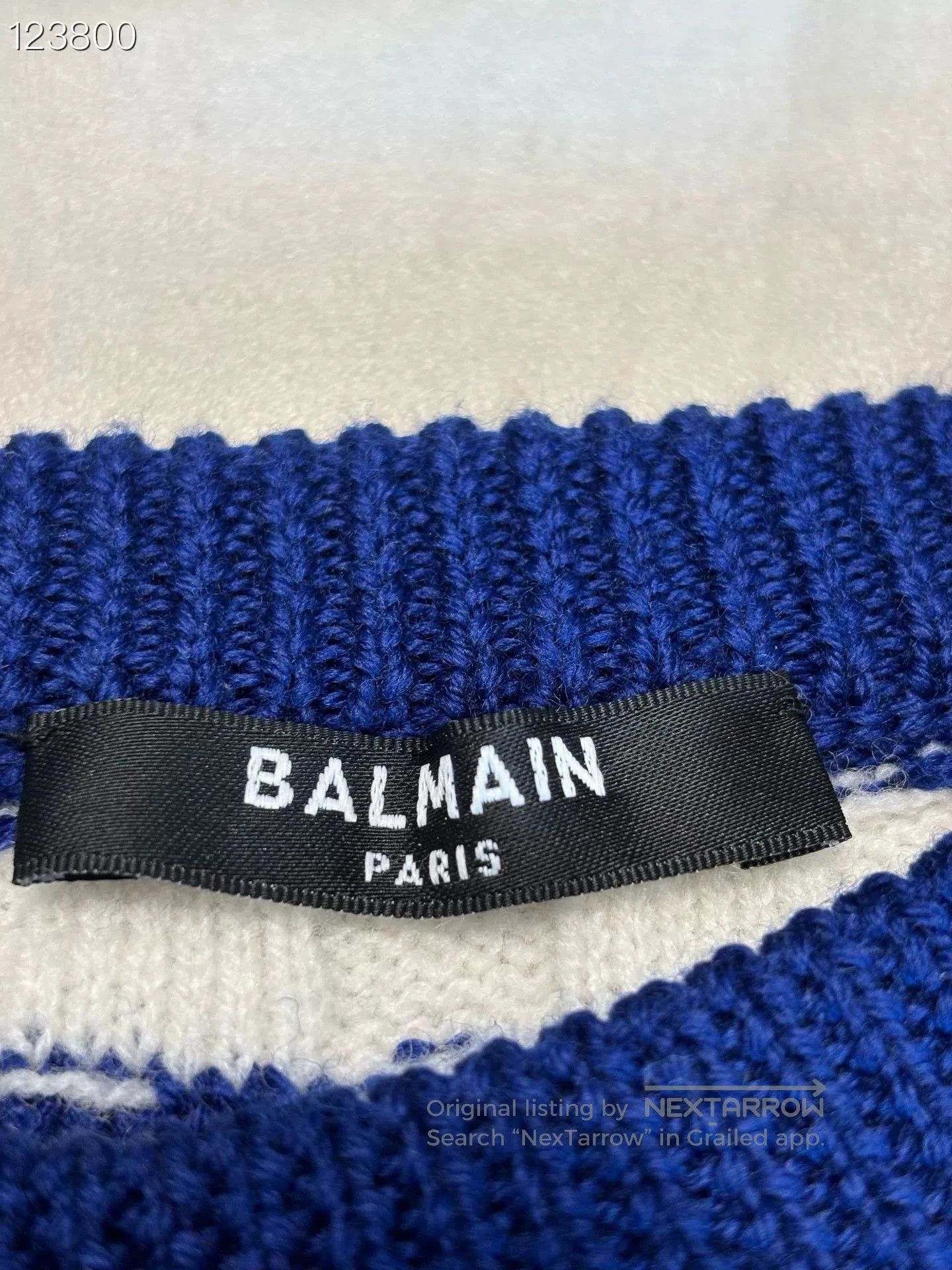 Balmain Balmain Red Heart Blue White Stripe Cashmere Top. Size S / US 4 / IT 40 - 3 Thumbnail