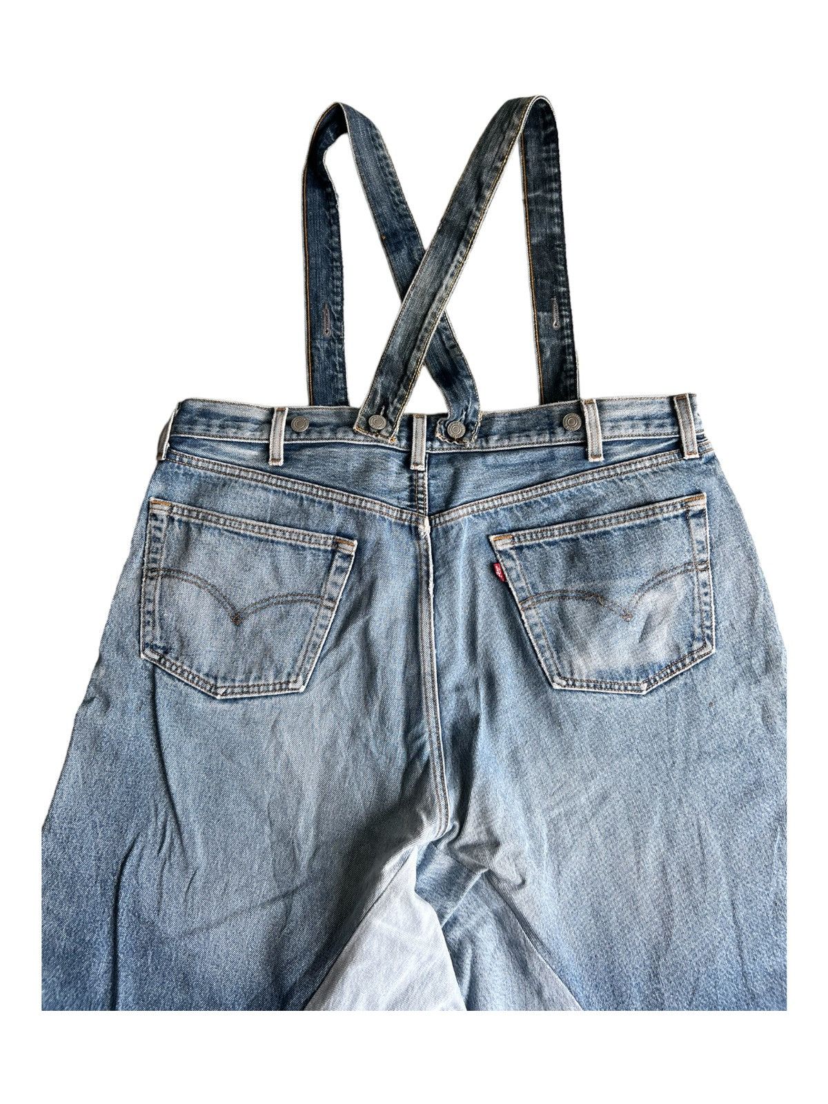 Levi's Vintage Clothing RARE Levi's 501 Reconstructed Baggy Jeans Suspender Overall Size US 38 / EU 54 - 10 Thumbnail
