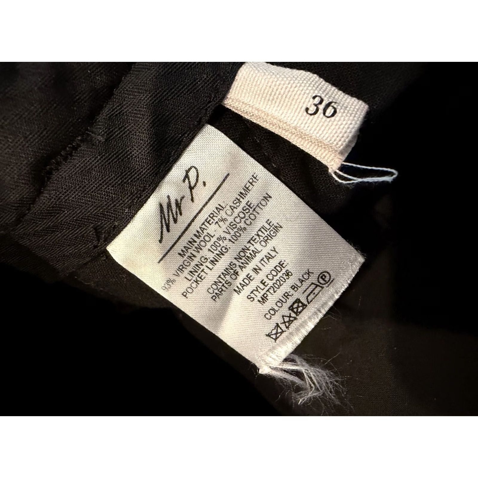 Rue Porter Mr. Porter Mr. P Wool Cashmere Blend Pants Fits Mens 36x27.5 Black Made In Italy Size US 36 / EU 52 - 6 Thumbnail