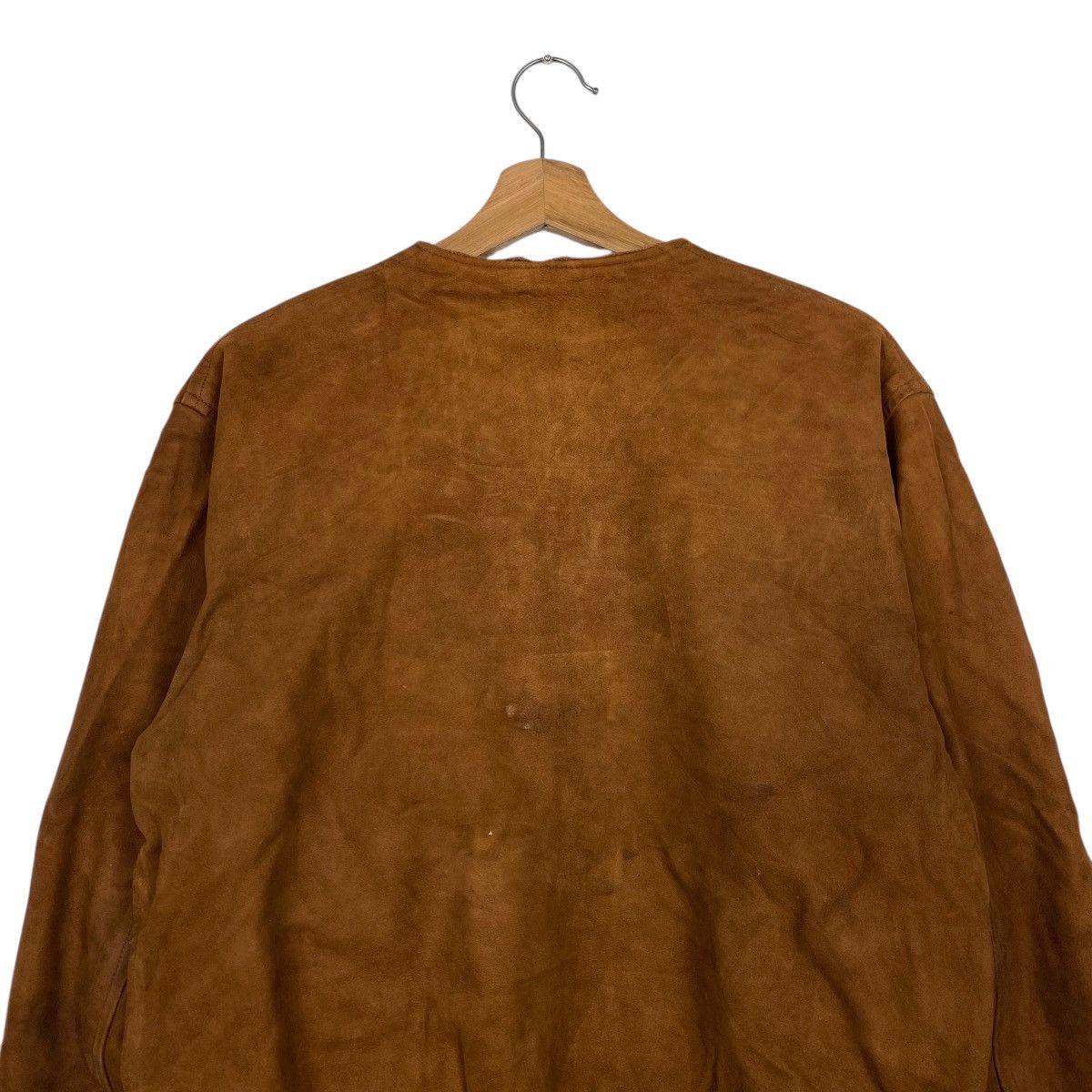 Genuine Leather Vintage leather jacket collarless Size US M / EU 48-50 / 2 - 8 Thumbnail