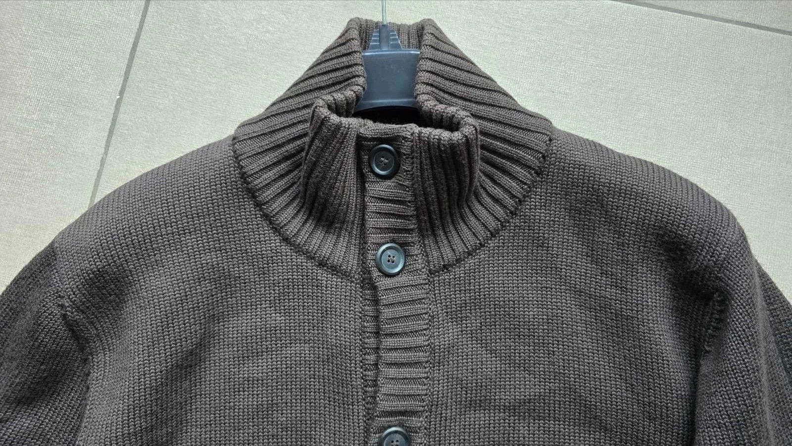 Other PHIL PETTER Wool Taup Men Knit Cardigan High Collar Button Size US M / EU 48-50 / 2 - 4 Thumbnail