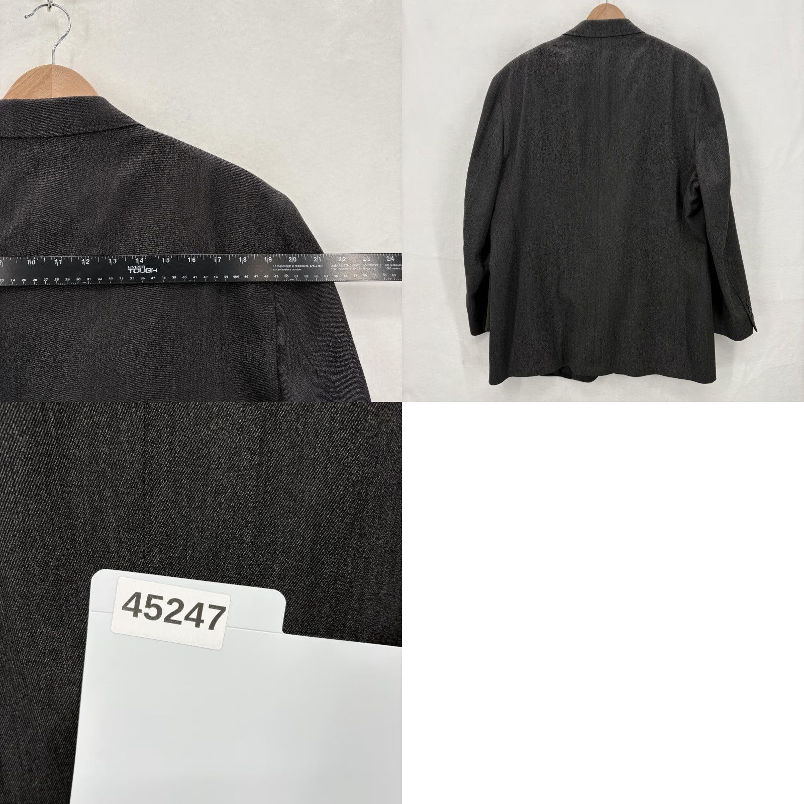 Cremieux Daniel Cremieux Blazer Mens 46R Gray Pure Wool Loro Piana Sport Coat Jacket Size 46R - 10 Thumbnail