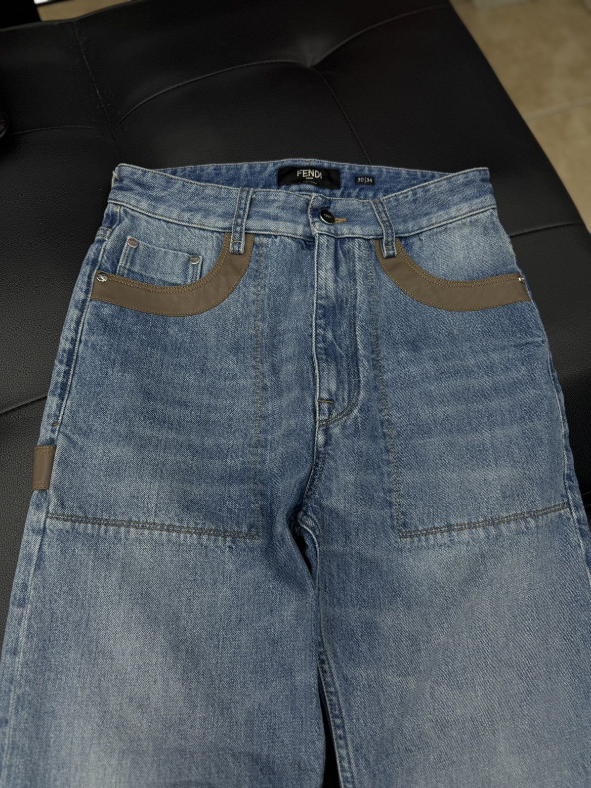 Fendi Fendi Blue Jeans Leather Size 30/34 $1500 Retail Size US 30 / EU 46 - 4 Thumbnail