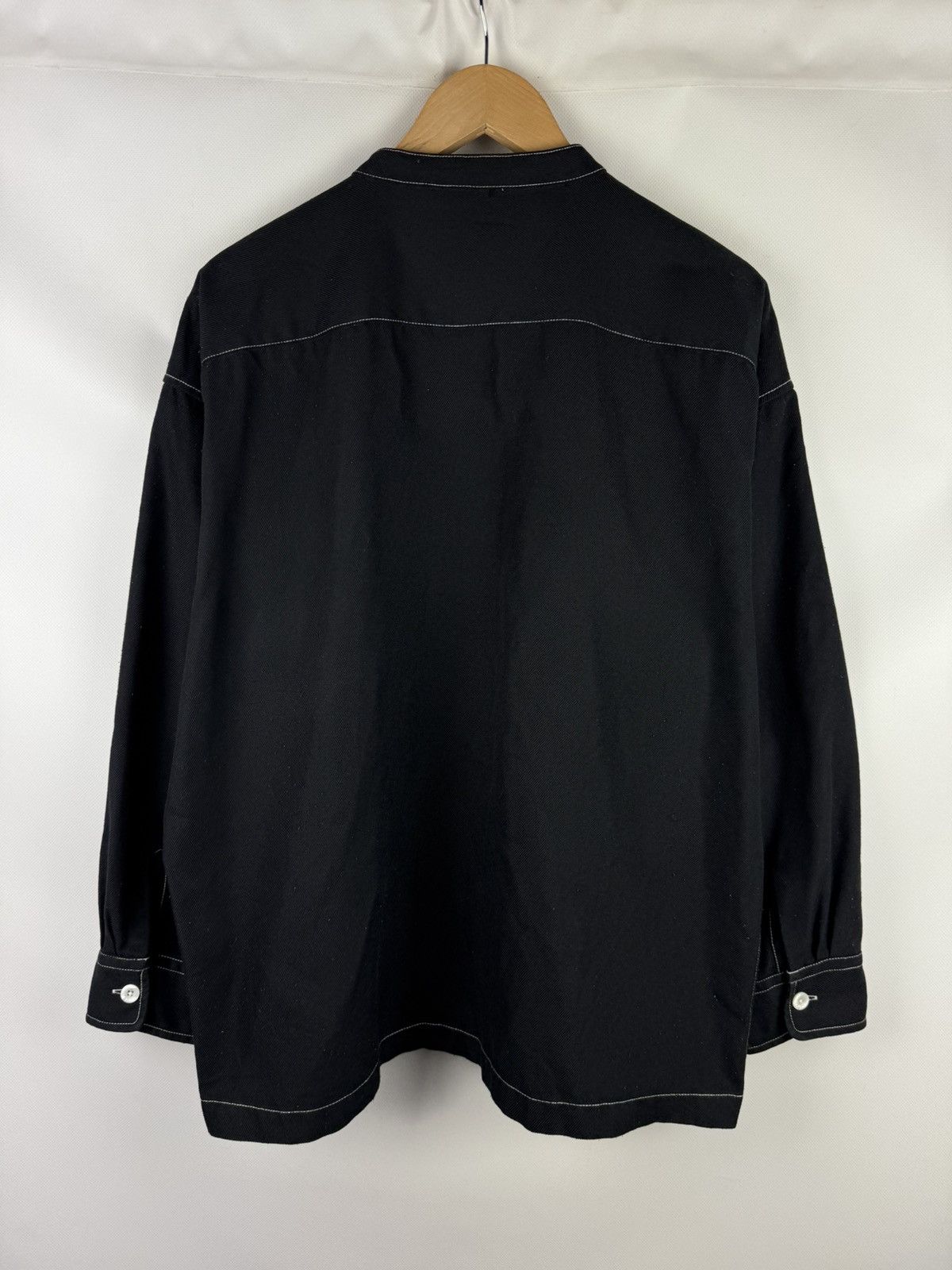 Other Timbre Poste Long Sleeve Japanese Collarless Button Up Shirt Size US L / EU 52-54 / 3 - 14 Thumbnail