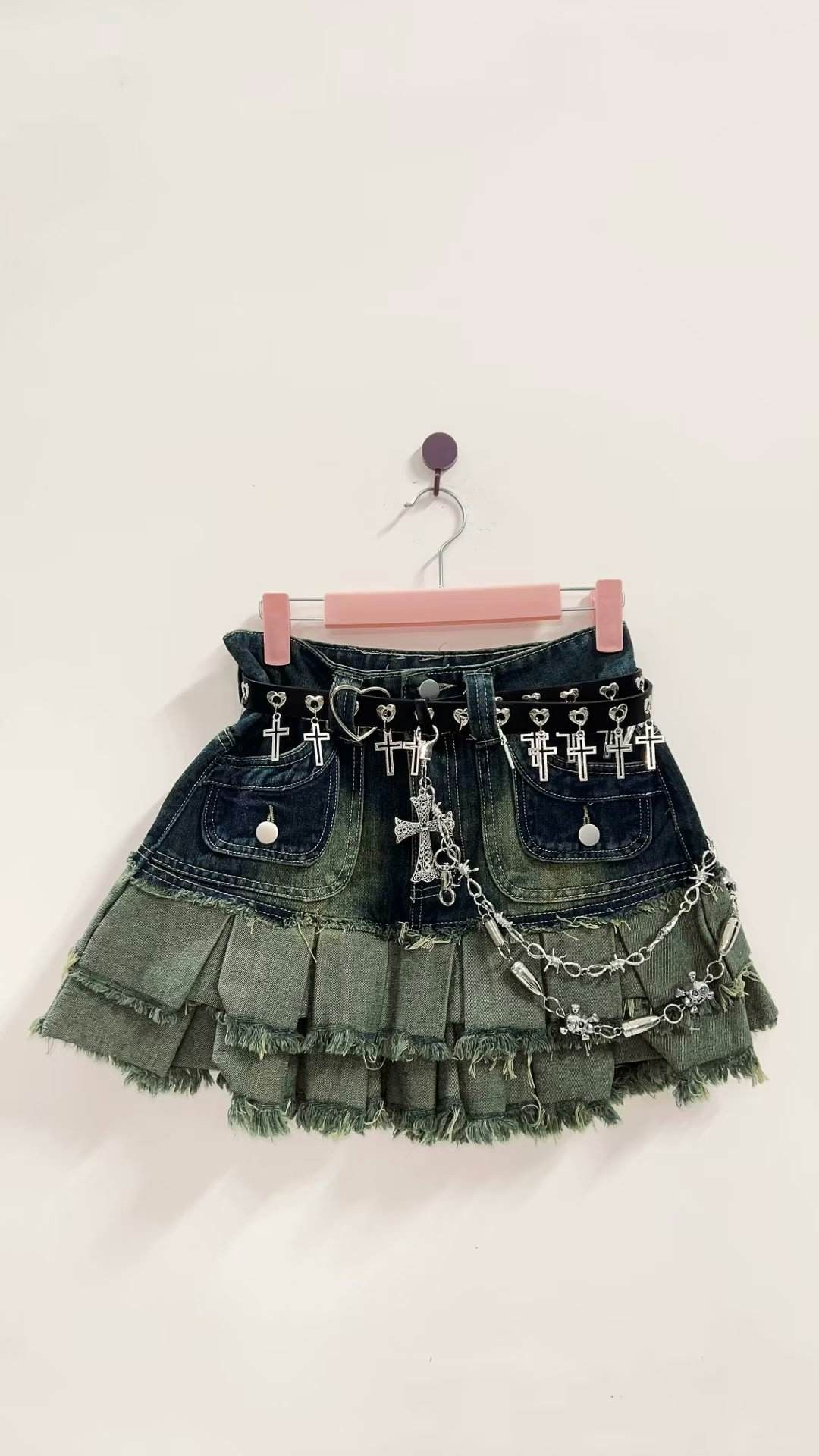 image of Avant Garde Gothic Short Skirt in Blue, Women's (Size 25)