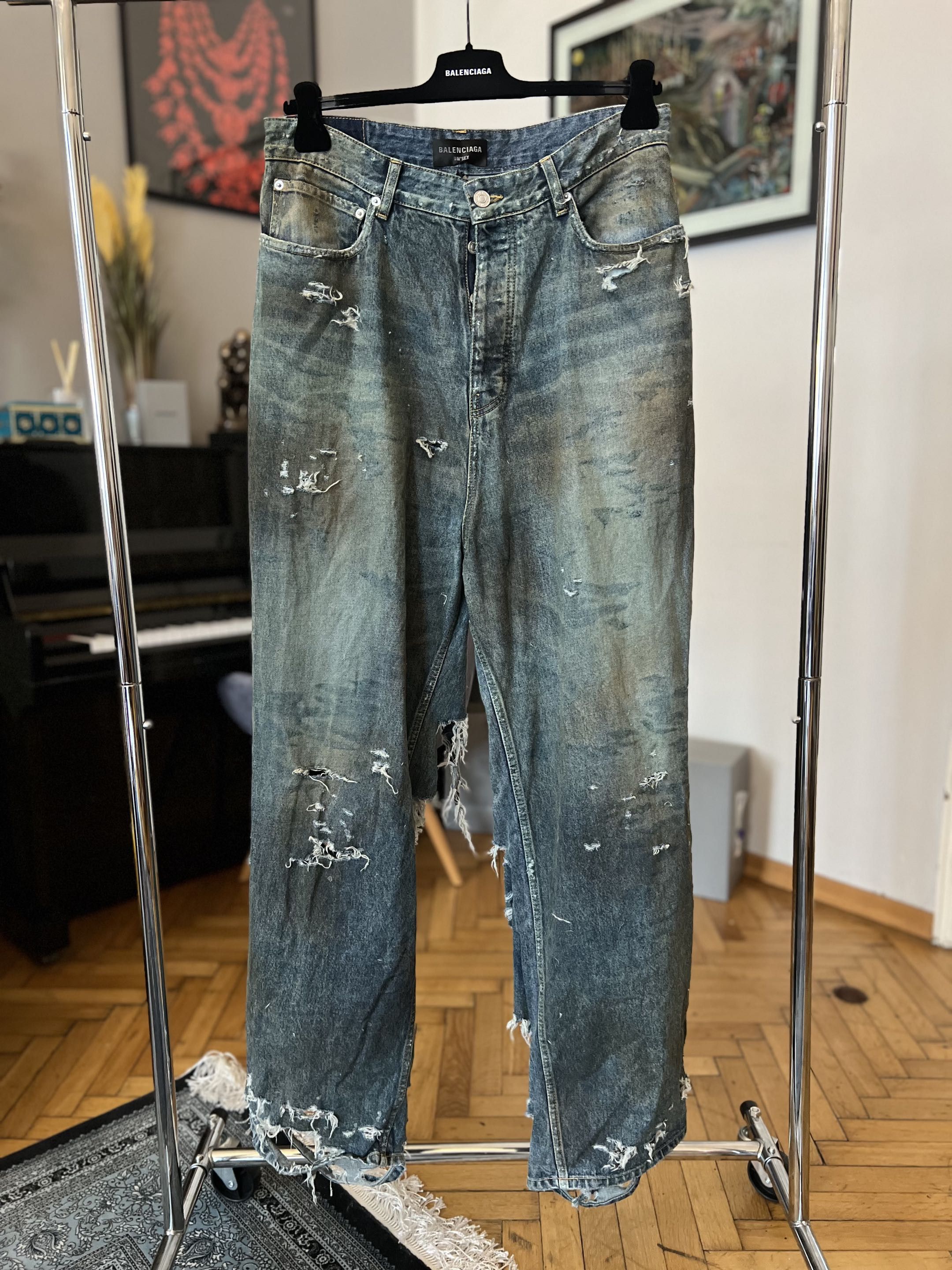 m*m様 BALENCIAGA JEANS 22SS Balenciaga Balenciaga 22SS Super Destroyed Jeans in Light Grey