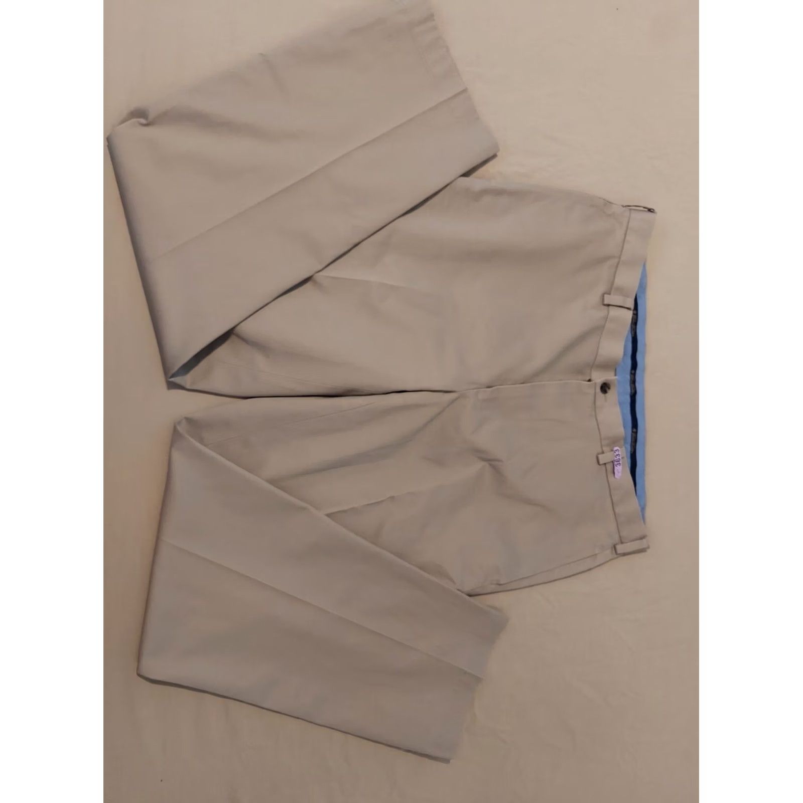 Brooks Brothers Mens Brooks Brothers Khaki Pants Chino Trouser Cotton Dress 37x32 Beige Size US 37 - 2 Thumbnail