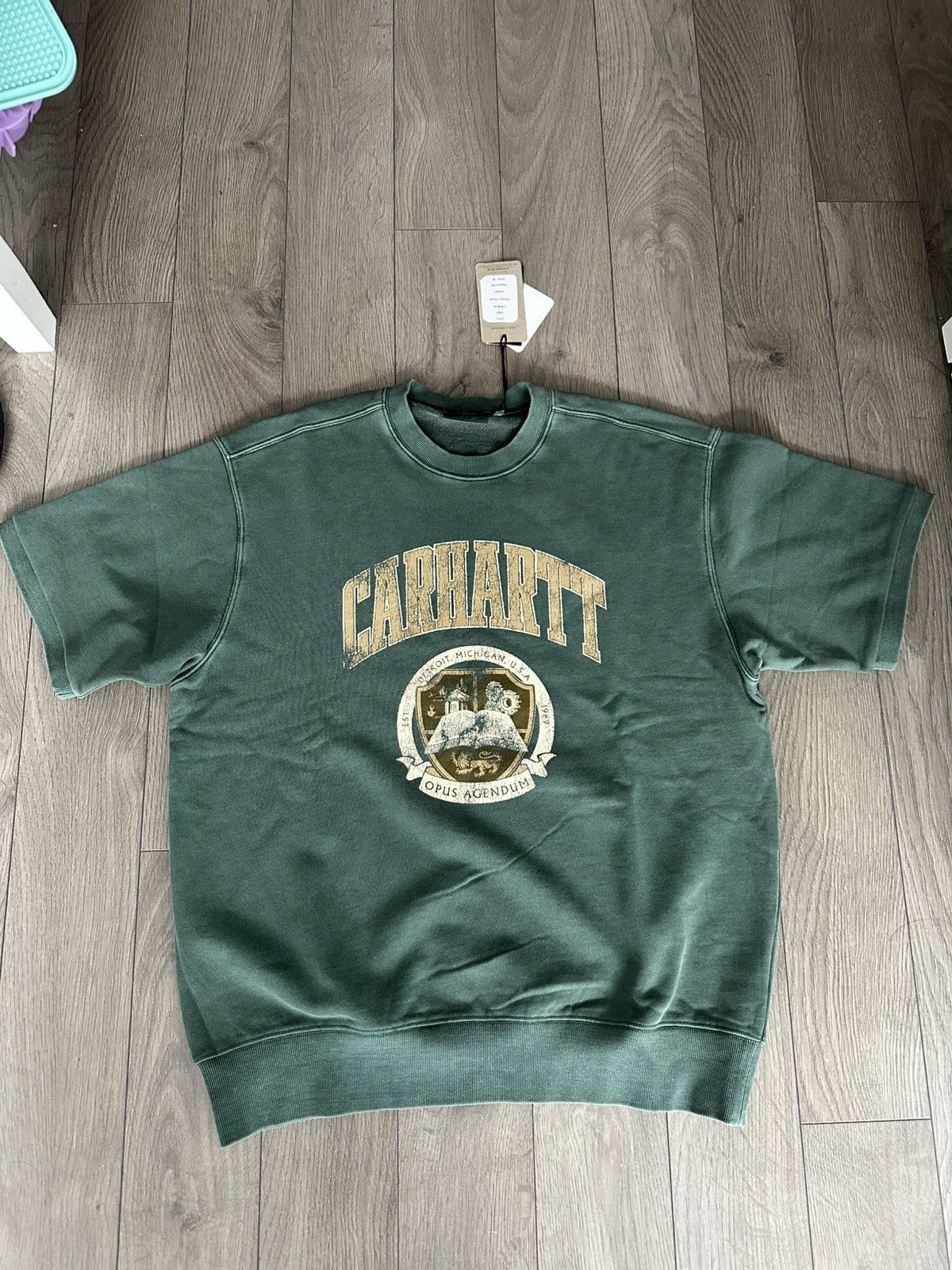 Carhartt Wip Library Green Short Sleeve Sweater Size US M / EU 48-50 / 2 - 1 Thumbnail