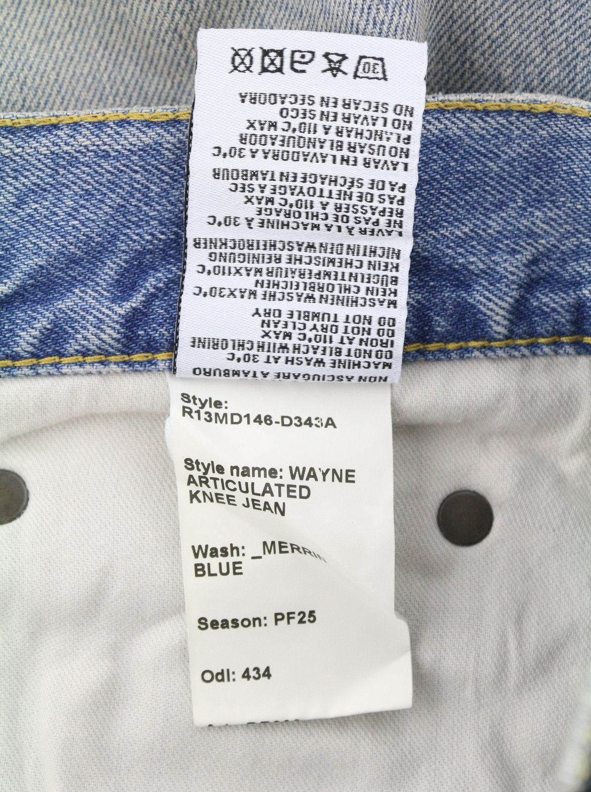 R13 WAYNE ARTICULATED 33 Merrin Faded Blue 87208 Size US 33 - 9 Thumbnail