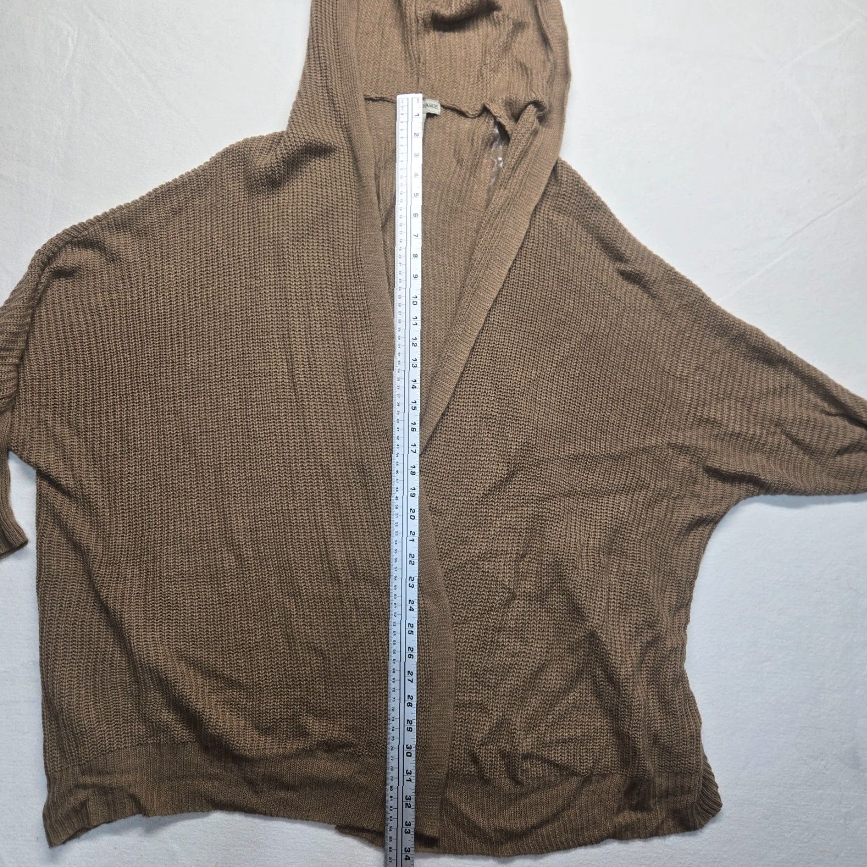Changes Love Change Cardigan Sweater Adult 3X Brown Open Front Solid Womens 90s? Size XXL / US 16-18 / IT 52-54 - 4 Thumbnail