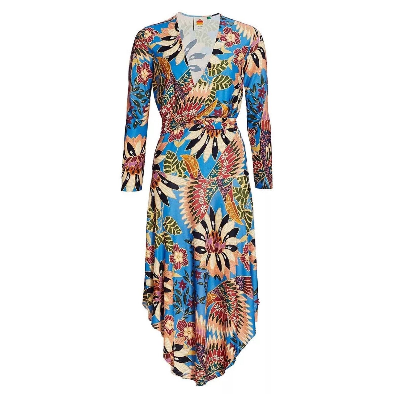 Farm Rio NWT Farm Rio Blue Wonderful Toucans Jersey Wrap Dress Size S Size S / US 4 / IT 40 - 4 Thumbnail