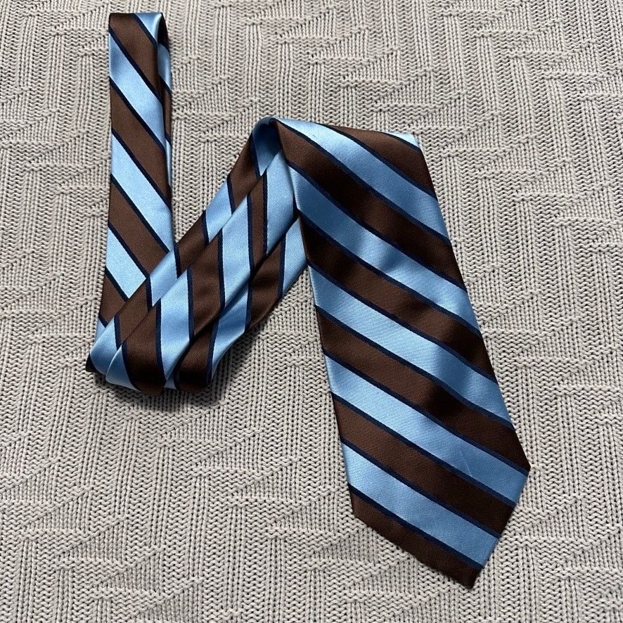 Stafford Vintage Stafford brown and blue striped silk tie Size ONE SIZE - 1 Thumbnail