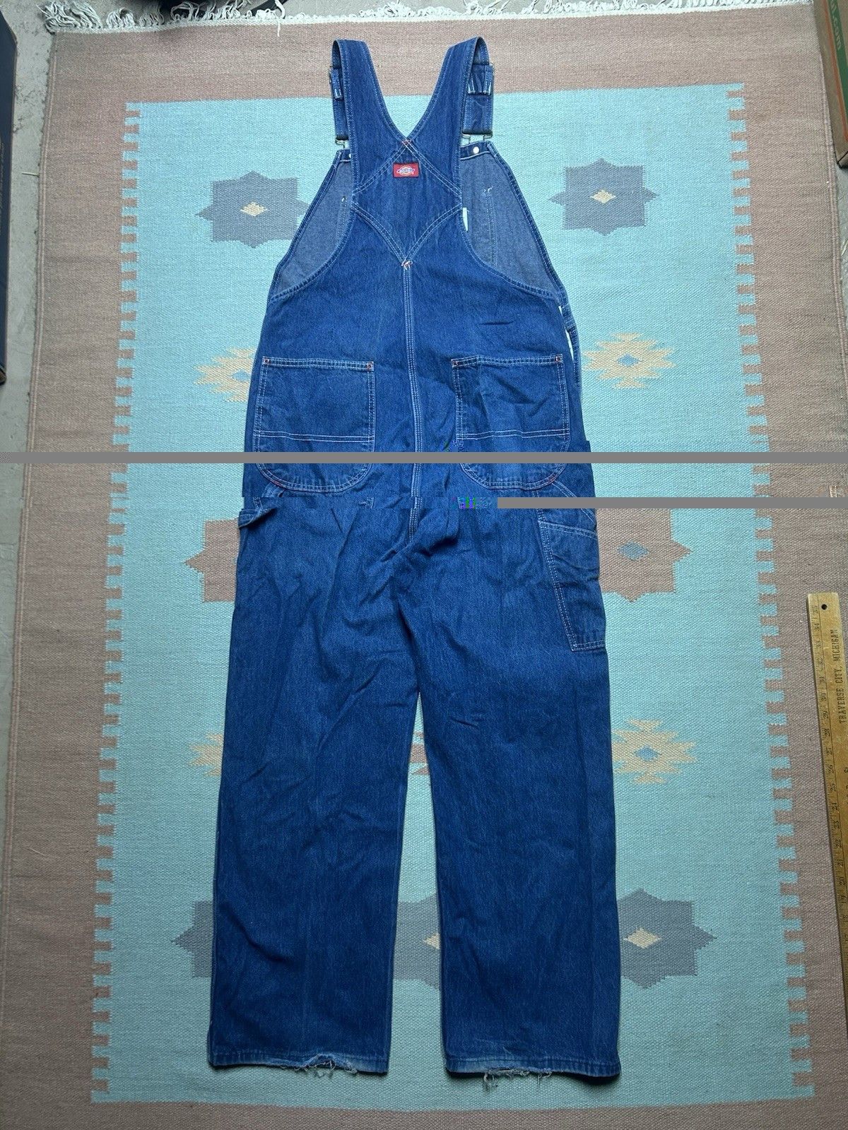 Vintage Vintage dickies denim bib overalls workwear farm dark 38x30 Size US 38 / EU 54 - 5 Thumbnail