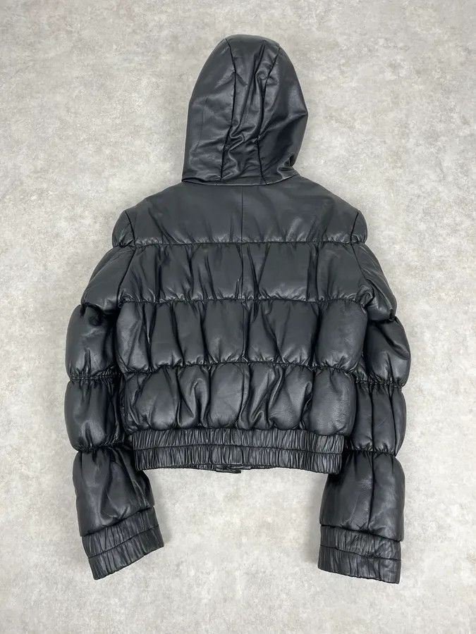 Armani 2000s Armani Black Puffer Leather Jacket Size XS / US 0-2 / IT 36-38 - 6 Thumbnail