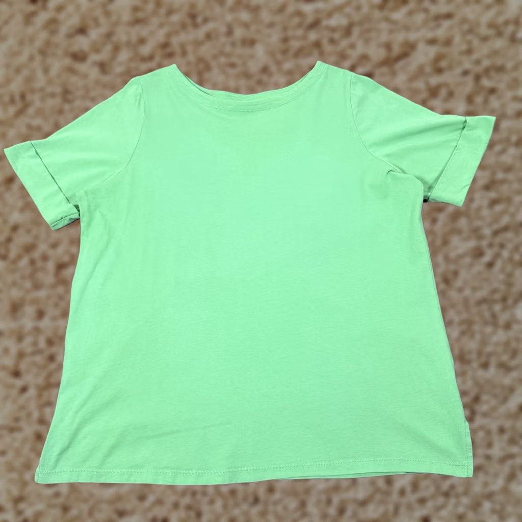 Vintage Women Within T-Shirt L Green Pullover Roll-Up Short Sleeve Size L / US 10 / IT 46 - 1 Thumbnail