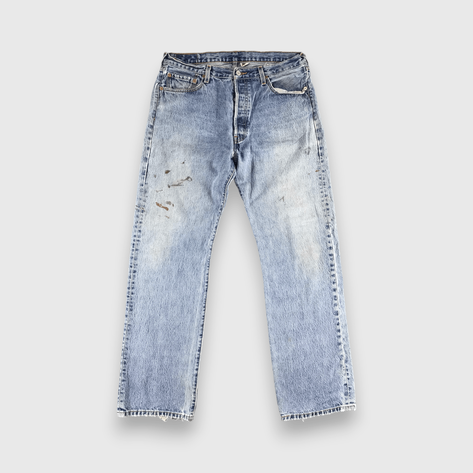 Levi's Vintage Levis 501 Jeans Dirty Faded Blue Denim -J415 Size US 35 - 1 Thumbnail