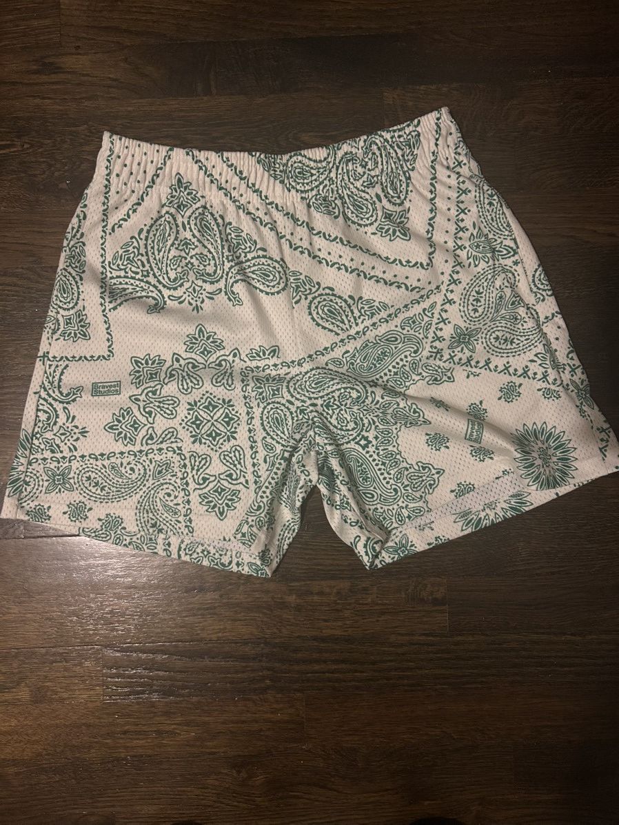 Bravest Studios Bravest Green Paisley Shorts Size US 32 / EU 48 - 1 Thumbnail