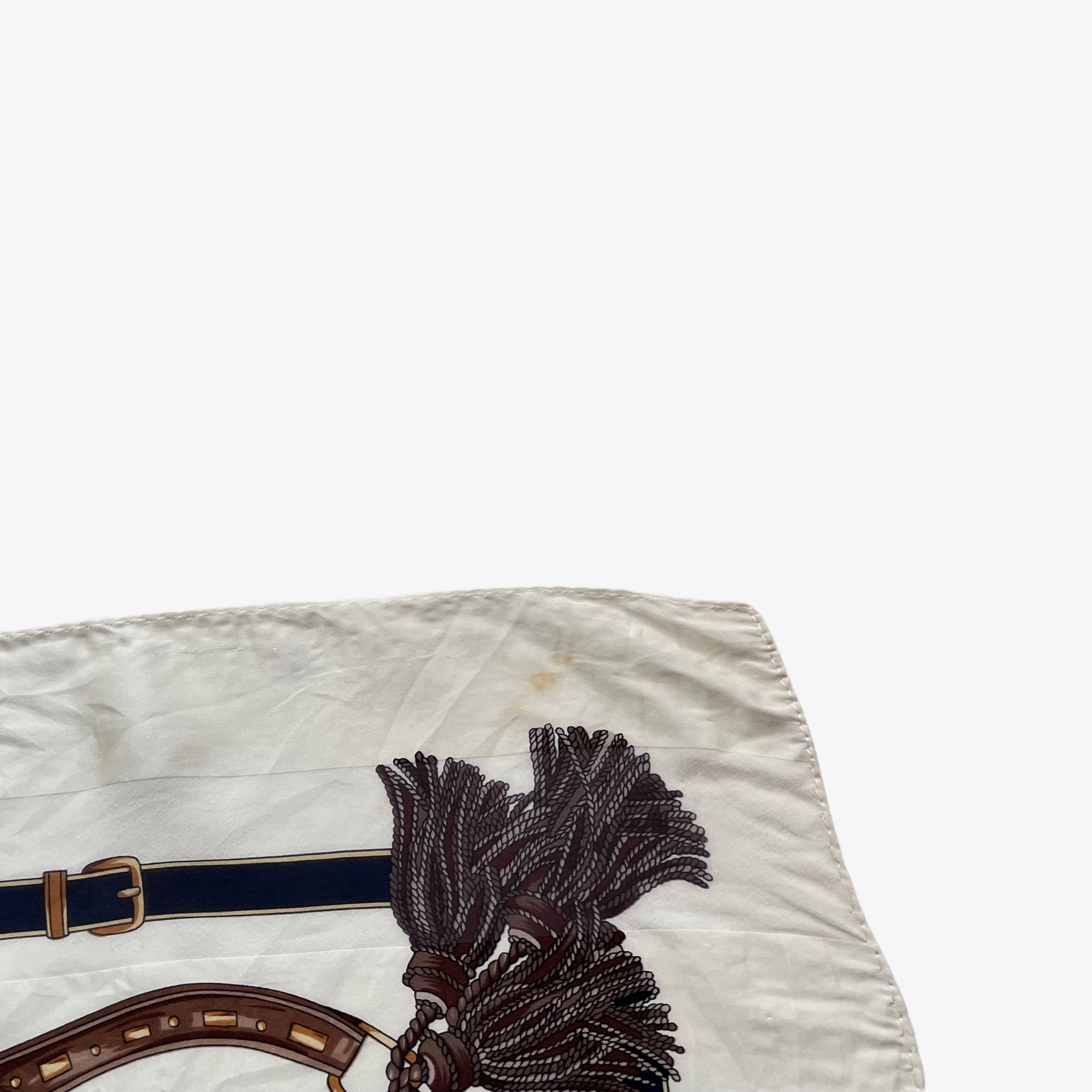 Paolo Gucci Vintage 80s Paolo Gucci Equestrian Horsebit Print Silk Scarf Size ONE SIZE - 4 Thumbnail