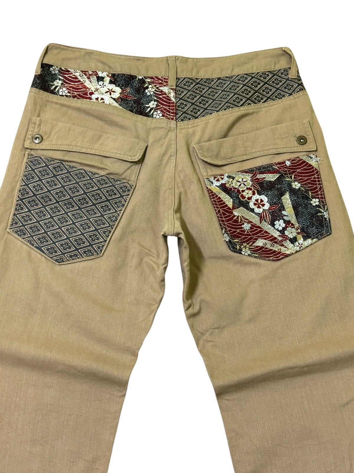 Japanese Brand VINTAGE JAPAN TRADITIONAL DISTRESSED FLORAL MOTIVE JEANS Size US 33 - 8 Thumbnail