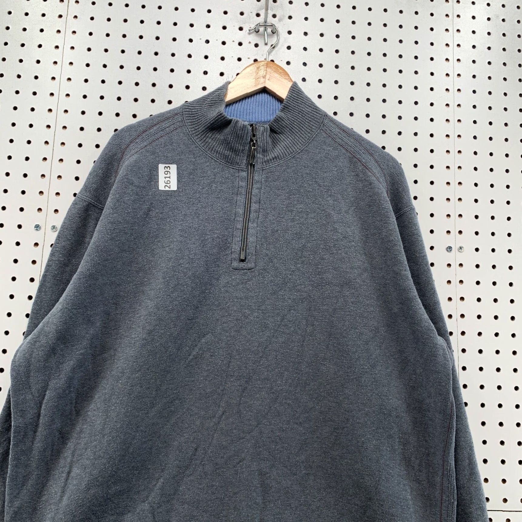 Tommy Bahama VINTAGE Tommy Bahama Reversible Knit Sweater Mock Neck XL Blue Gray Mens Size US XL / EU 56 / 4 - 2 Thumbnail