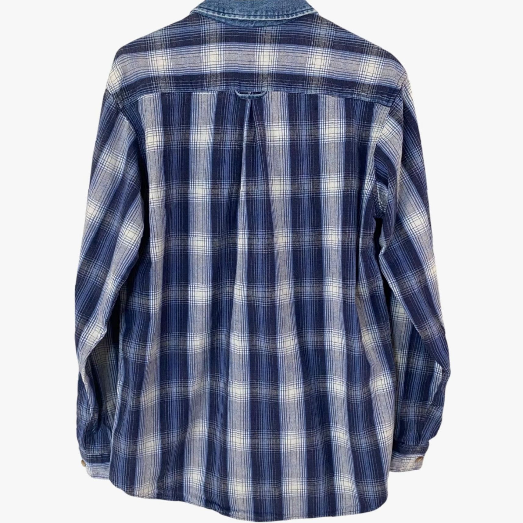 Vintage VINTAGE Rough Stock Western Button-Up Shirt Men Medium Blue Plaid Long-Sleeve Block/Collar Size US M / EU 48-50 / 2 - 3 Thumbnail