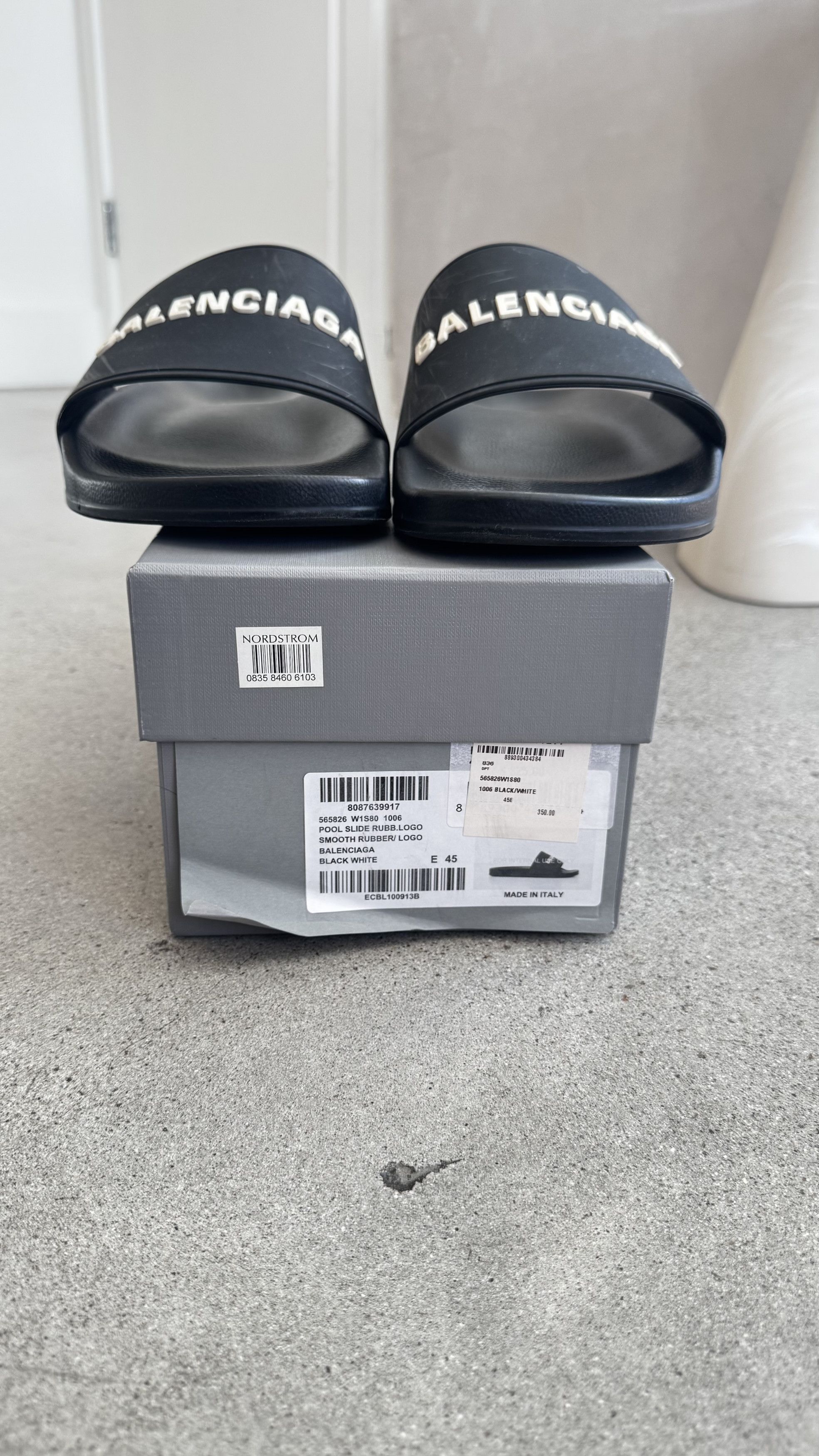 Balenciaga Balenciaga Pool Slide Sandals – Black Logo | EU 45 Size US 11.5 / EU 44-45 - 3 Thumbnail