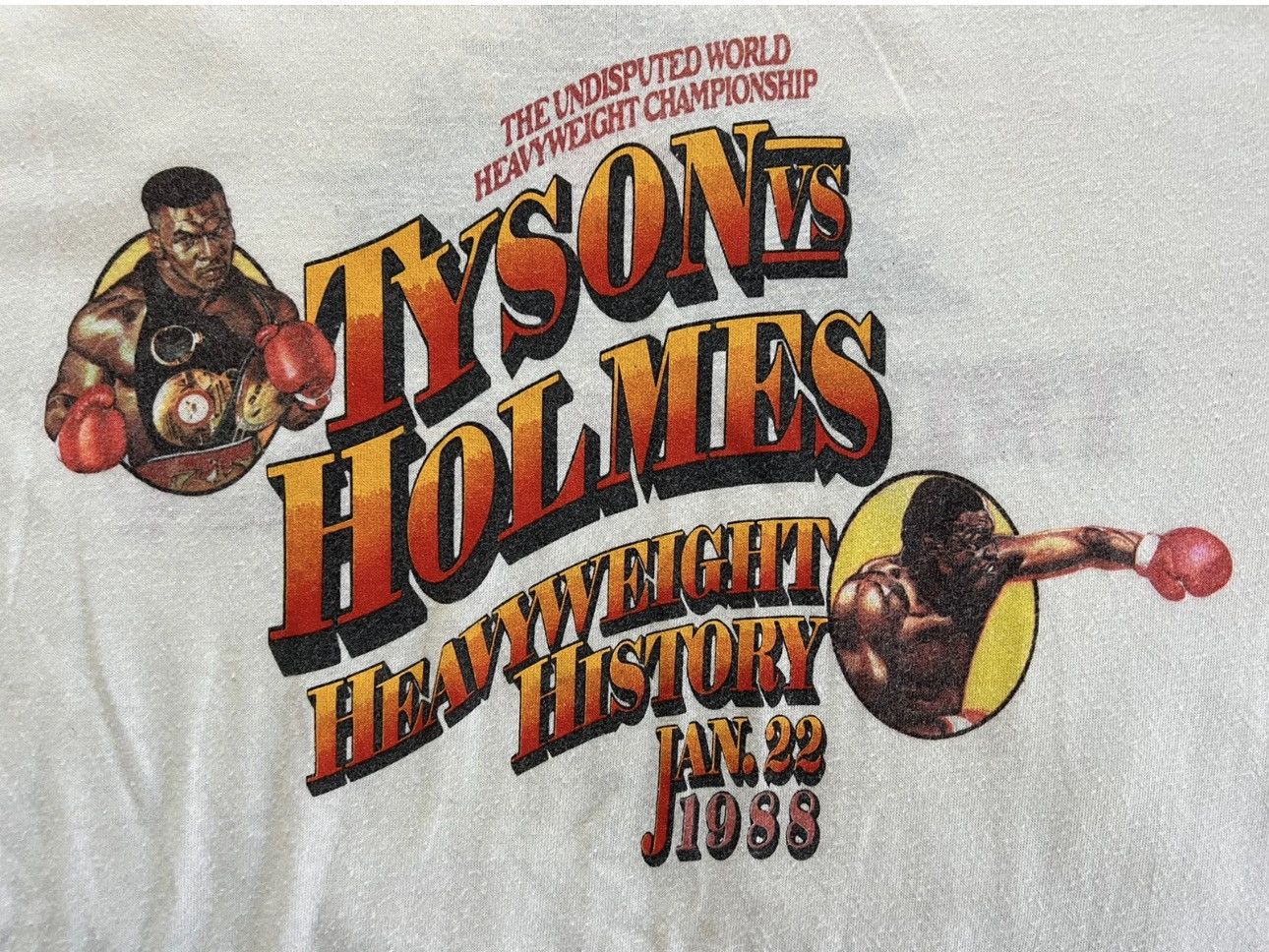 Hanes Vtg 80s MIKE TYSON LARRY HOLMES Shirt Trump Plaza Don King M Size US M / EU 48-50 / 2 - 3 Thumbnail