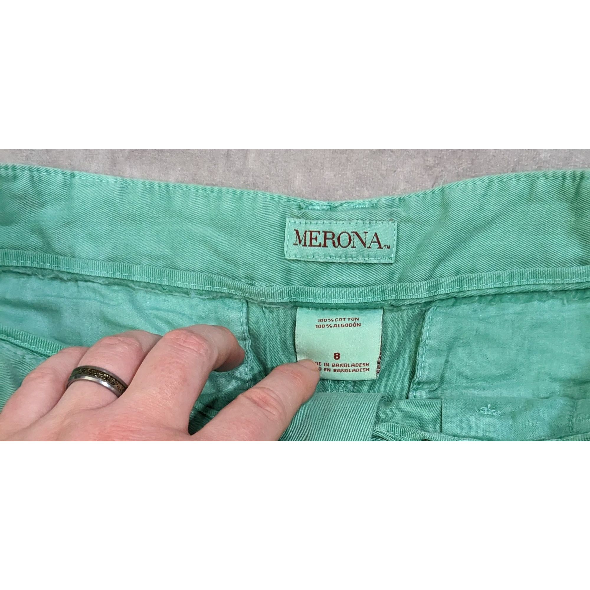 Merona Summer Beachy Casual Green Shorts by Merona Size 30" / US 8 / IT 44 - 5 Thumbnail