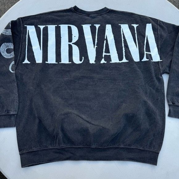 Band Tees × Nirvana Nirvana Helix Smile Oversized Crew Neck Sweatshirt Sz L/XL Size US XL / EU 56 / 4 - 9 Thumbnail