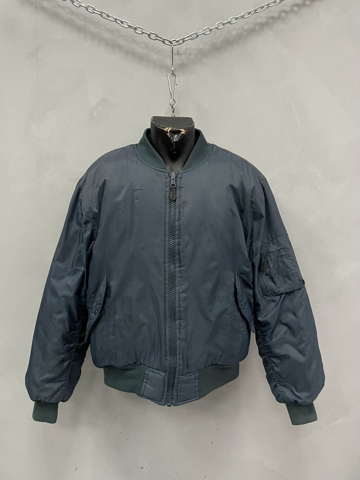 Alpha Industries Vintage Blue MA-1 Bomber balenciaga style Jacket Military Size US L / EU 52-54 / 3 - 1 Thumbnail