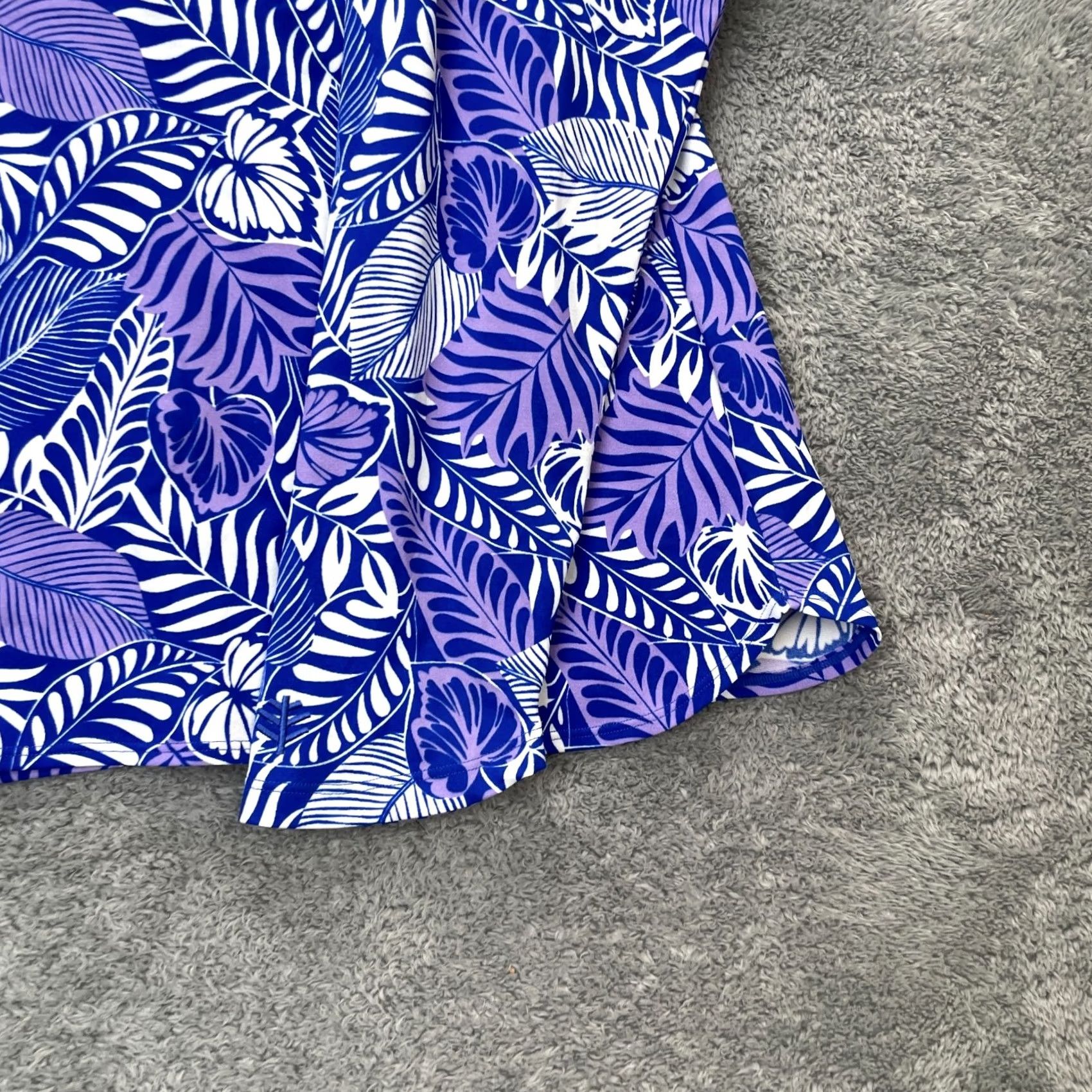 Vintage Coolibar Top Womens XXL Blue Swimwear Tropical Floral Built In Bra Beach Resort Size XXL / US 16-18 / IT 52-54 - 3 Thumbnail