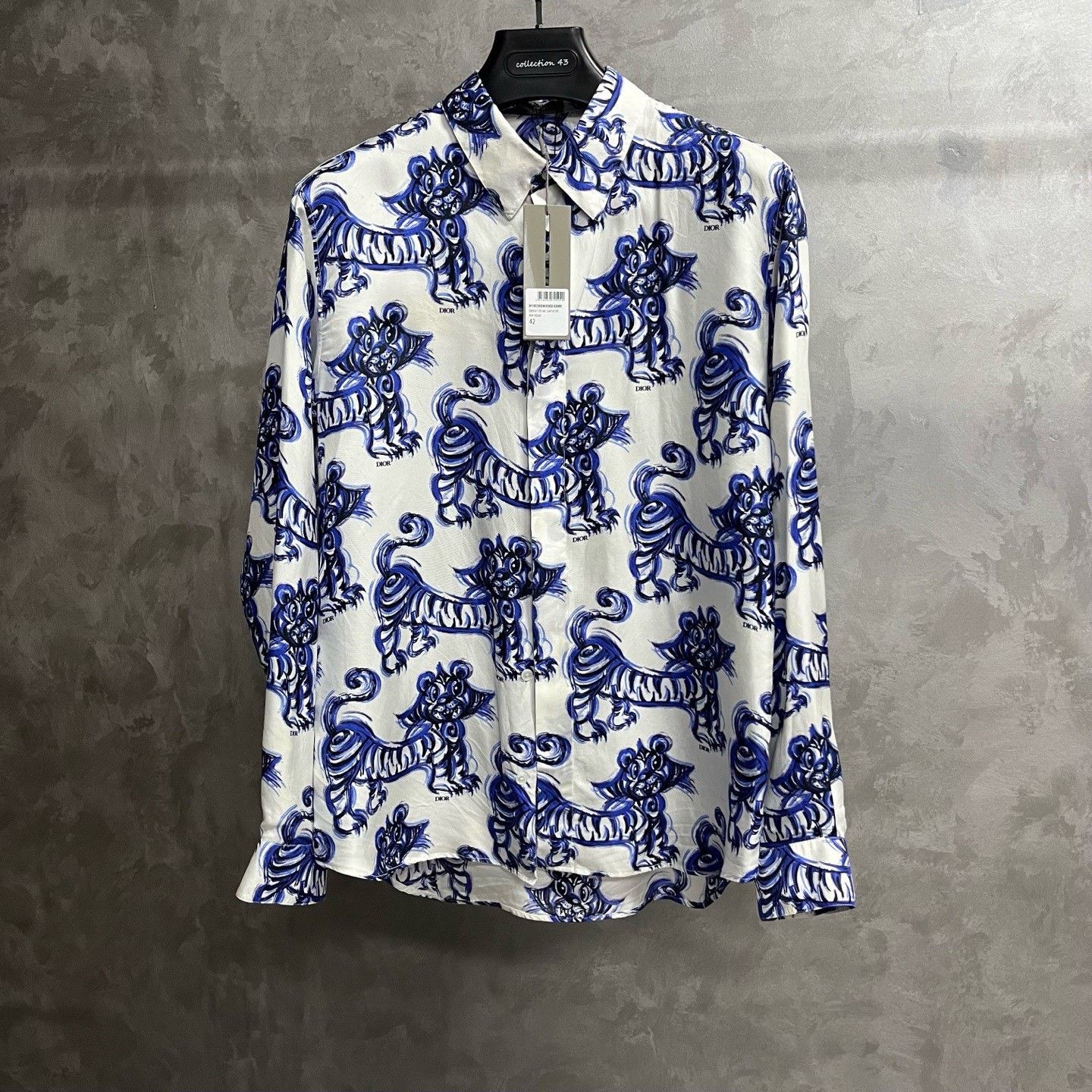 Dior Dior White Tiger Print Collared Shirt Size US XS / EU 42 / 0 - 1 Thumbnail