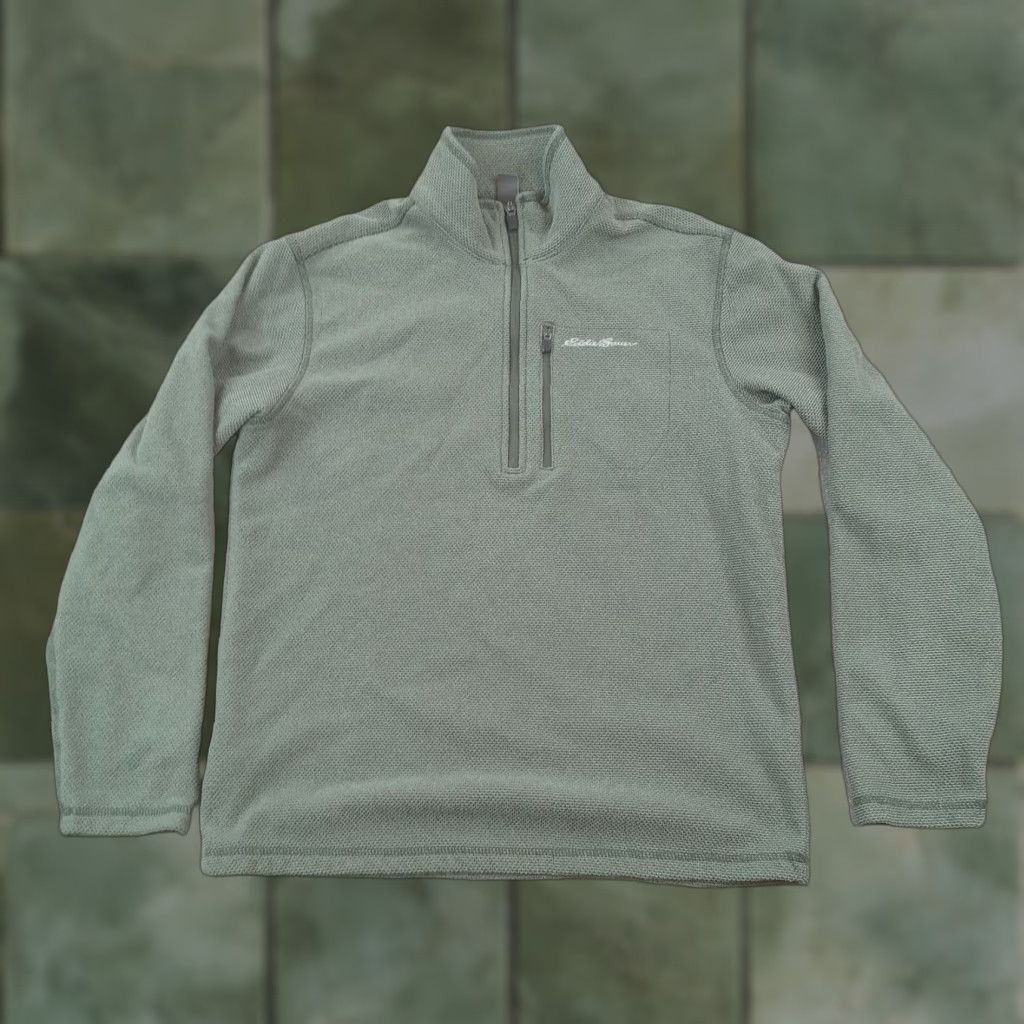 Eddie Bauer Eddie Bauer Green Mens Medium 1/4 Zip Mock Neck Pullover Sweater Long Sleeve Polyester Size US M / EU 48-50 / 2 - 1 Thumbnail