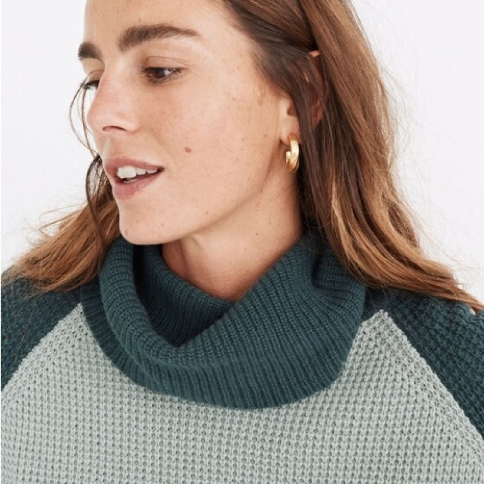 Madewell Madewell Colorblock Turtleneck Cross-Back Sweater Womens XXS Size XXS / US 00 / IT 34 - 4 Thumbnail