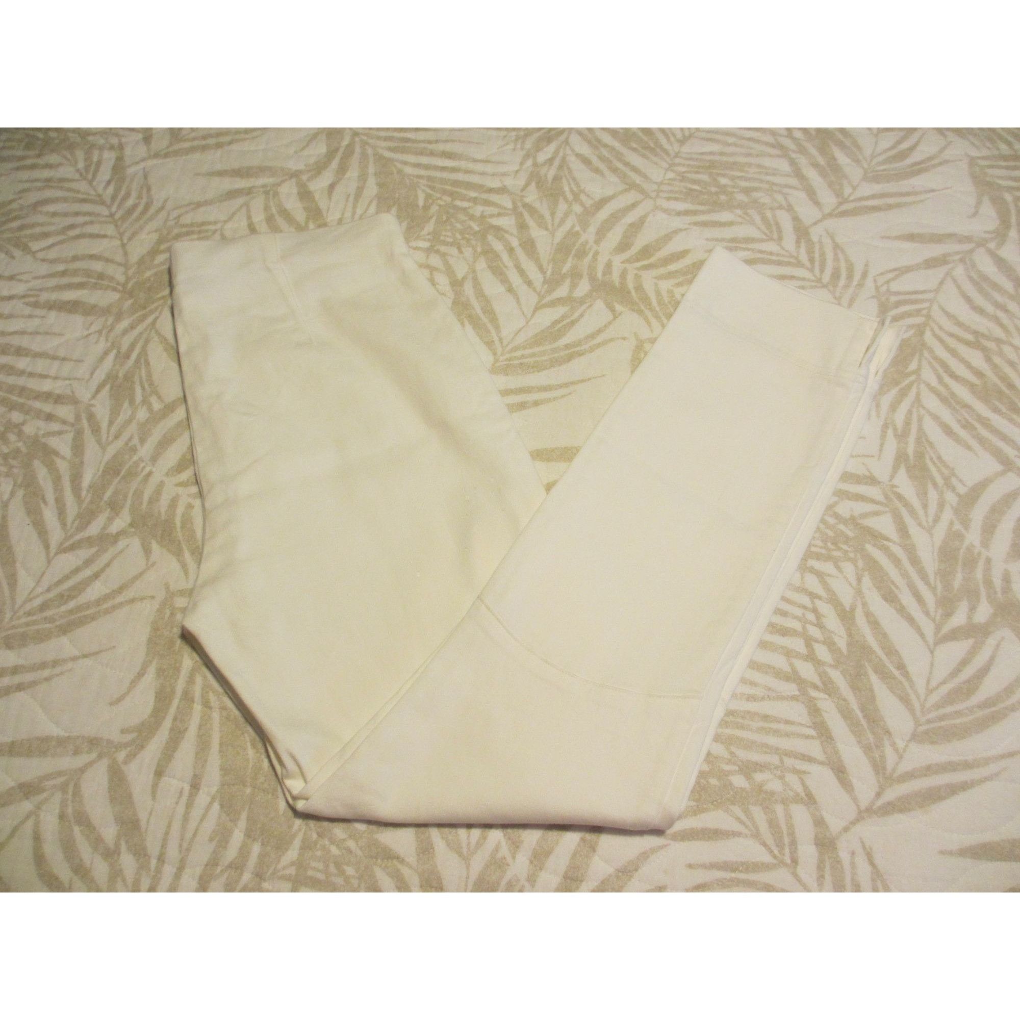 NIC+ZOE Nic+Zoe Womens Size 8 Cream Pants Slim Fit Stretchy NWT Size 30" / US 8 / IT 44 - 2 Thumbnail