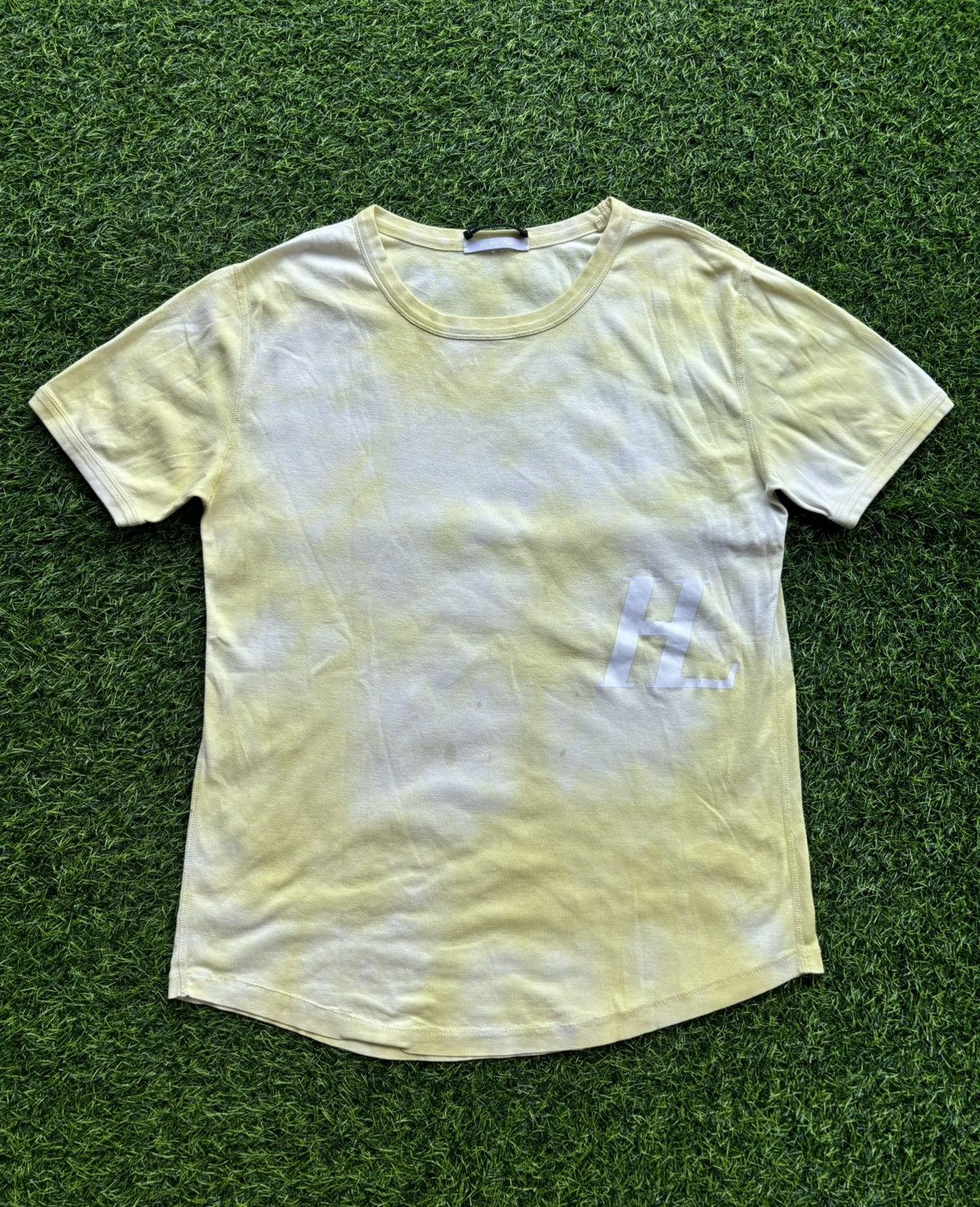 Helmut Lang Helmut Lang 'Mutual Funds' Sheer Nude/Yellow T-Shirt