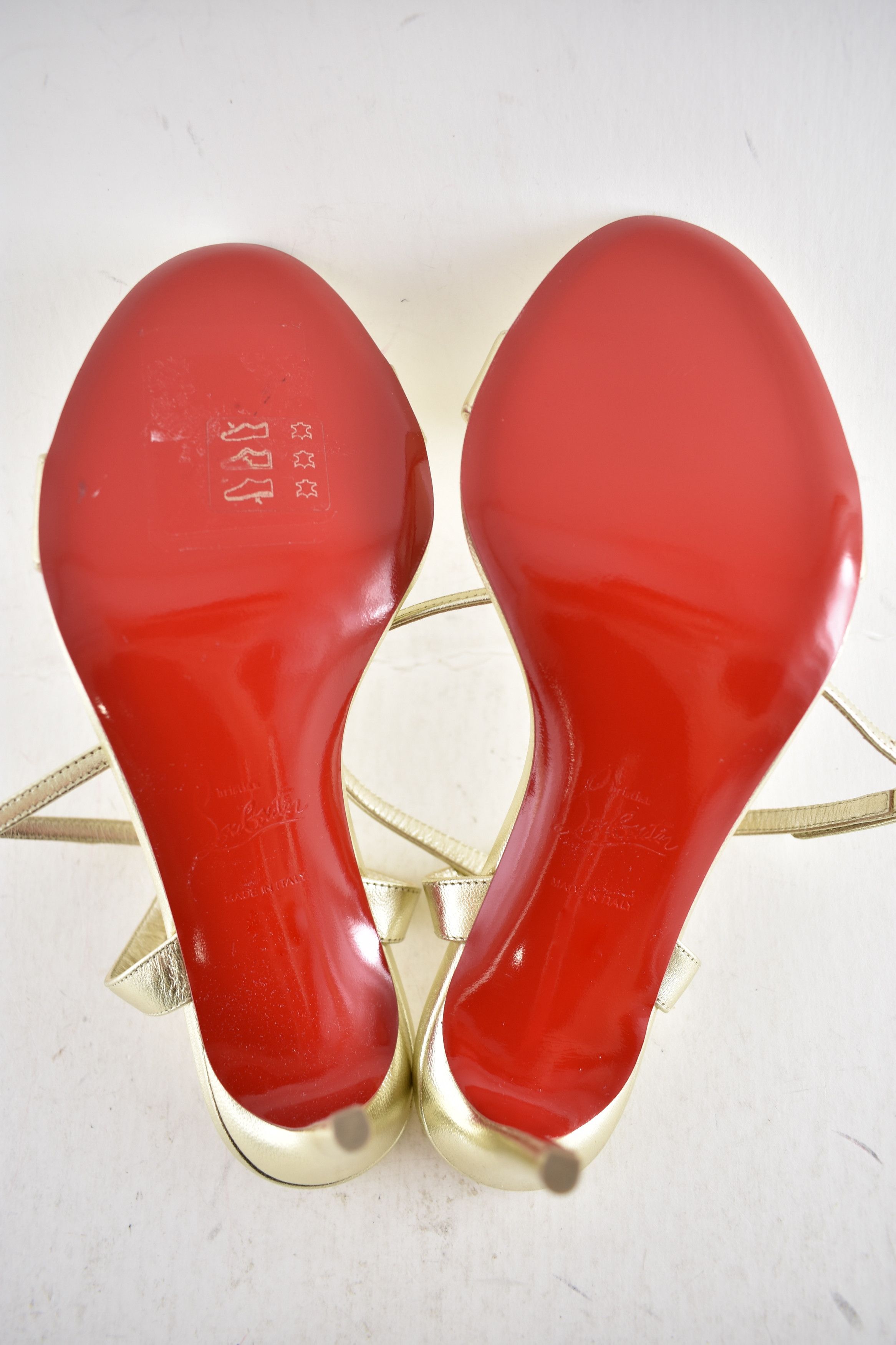 Christian Louboutin Loubigirl 85 Platine Gold Ankle Strap Sandal Heel Pump 41 Size US 11 / IT 41 - 18 Thumbnail