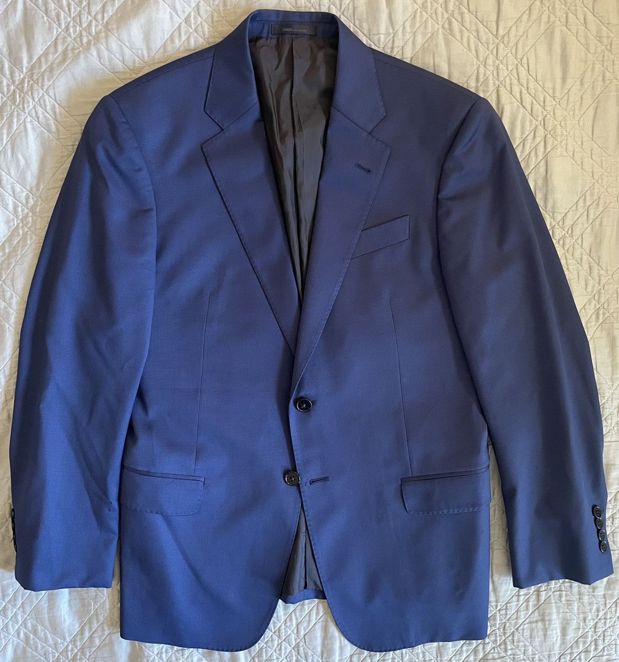 Armani Collezioni Shadow Micro Check Wool Jacket Size 40R - 1 Thumbnail