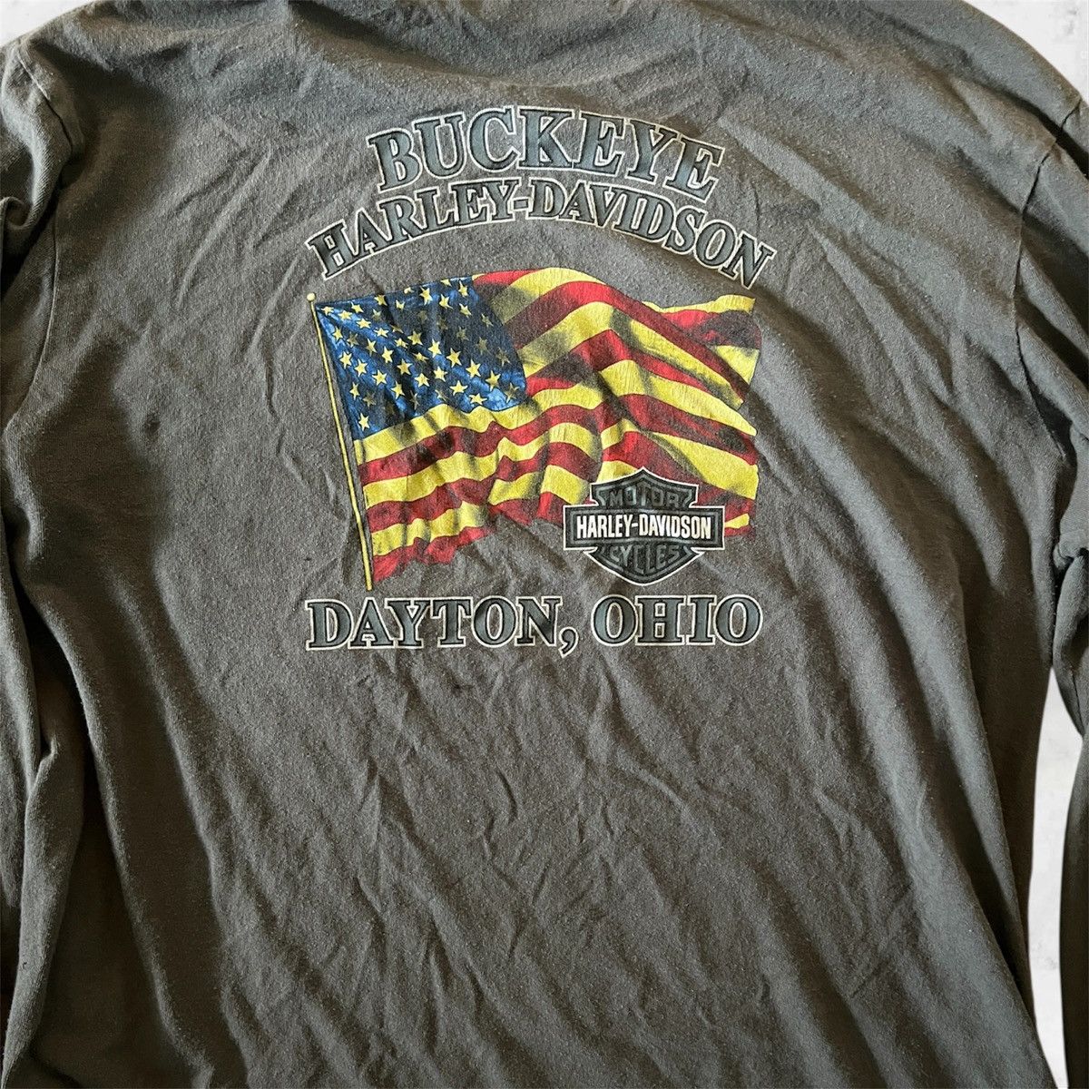 Harley Davidson Harley Davidson Dayton ohio long sleeve vintage distressed Size US L / EU 52-54 / 3 - 2 Thumbnail
