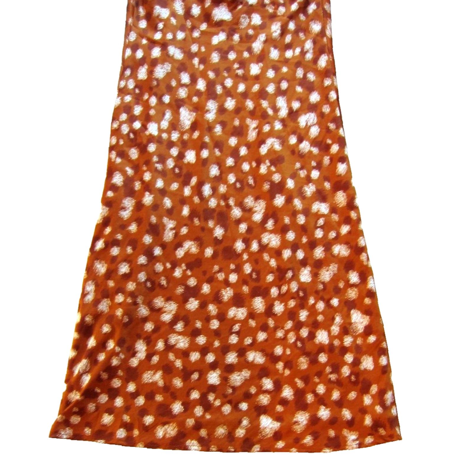 Vintage Bardot Brown Ivory Silky Polka Dot Straight Midi Tank Slip Dress 10 Large Size L / US 10 / IT 46 - 7 Thumbnail