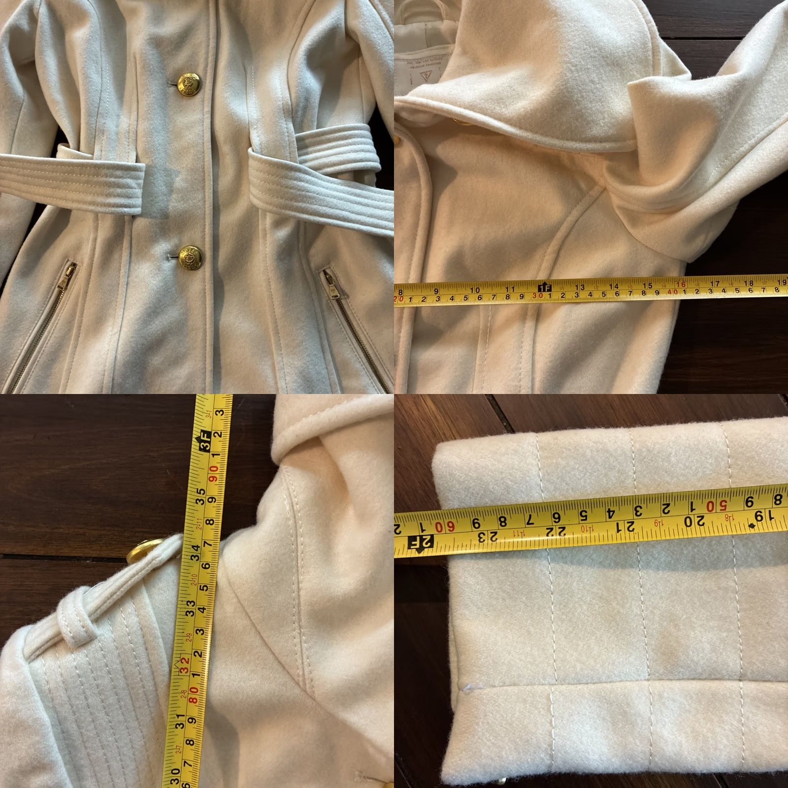 Guess GUESS White Trenchcoat With Gold Button Accents Women XS Size XS / US 0-2 / IT 36-38 - 8 Thumbnail