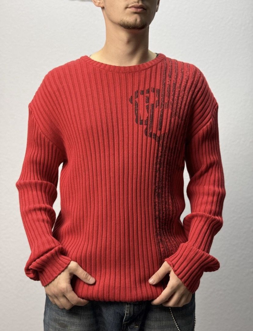 Japanese Brand Distressed Striped Sweater Vintage Faded Knit Y2K Effect Size US M / EU 48-50 / 2 - 5 Thumbnail