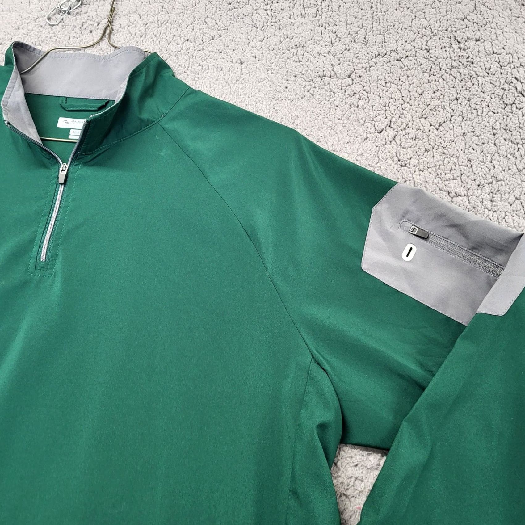 Augusta Sportswear Augusta Sportswear Pullover Mens L Long Sleeve Quarter Zip Green Windbreaker Shirt Athletic Sportswear Mens Size US L / EU 52-54 / 3 - 7 Thumbnail