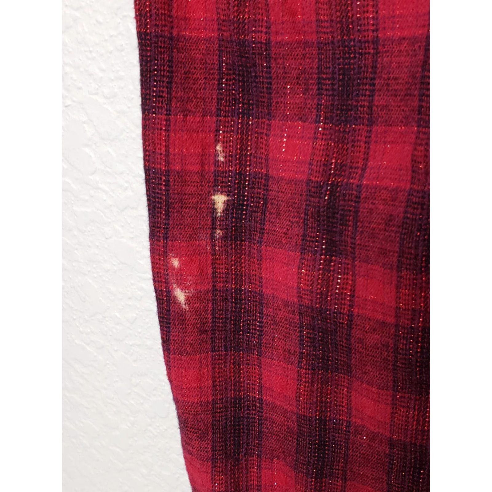 Victoria's Secret VINTAGE Victoria’s Secret Pajama Set Small Metallic Red Black Plaid 2 Piece L/S & Pants Size 28" / US 6 / IT 42 - 6 Thumbnail