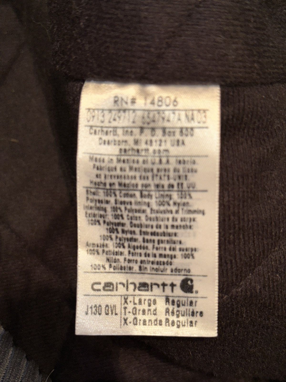 Carhartt VTG Y2K Carhartt J130 GVL Gray Hooded Jacket Canvas Workwear Size US XL / EU 56 / 4 - 9 Thumbnail