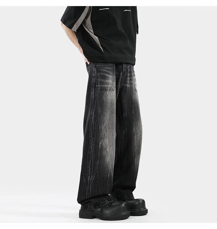 Japanese Brand Men's distressed cleanfit washed straight bootcut jeans Size US 32 / EU 48 - 3 Thumbnail